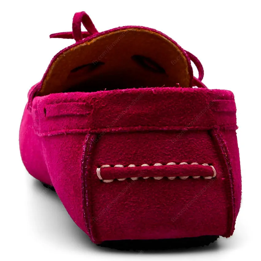 Casualist Lace Leather Loafer Suede Shocking Pink