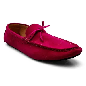 Casualist Lace Leather Loafer Suede Shocking Pink