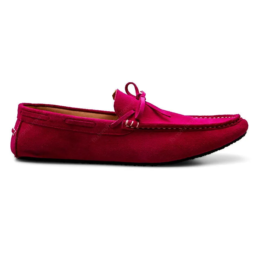 Casualist Lace Leather Loafer Suede Shocking Pink