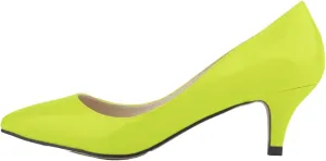 ChaiRong Zhou Women's Pointed Toe Low Heels PU Leather Dress Pumps,Slip On Candy Color Fashion Work Pump Shoes