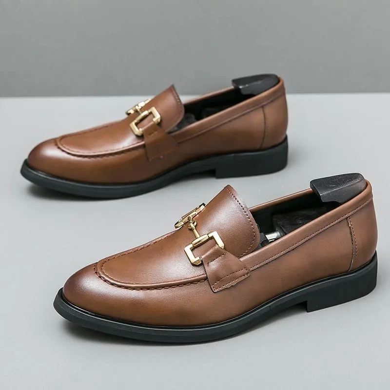 Classic Men's Dress Shoes Formal Business Slip On Oxford Shoes for Men Casual Wedding Leather Mens Derby Shoe