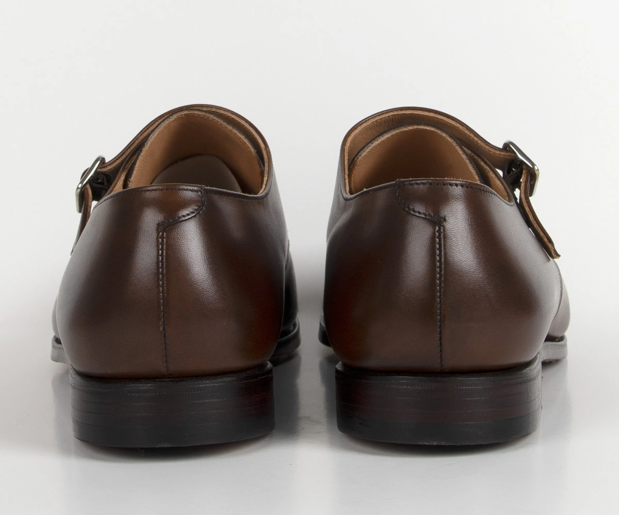 Crockett & Jones Lowndes Double Monk Strap Calf Leather Shoe Dark Brown