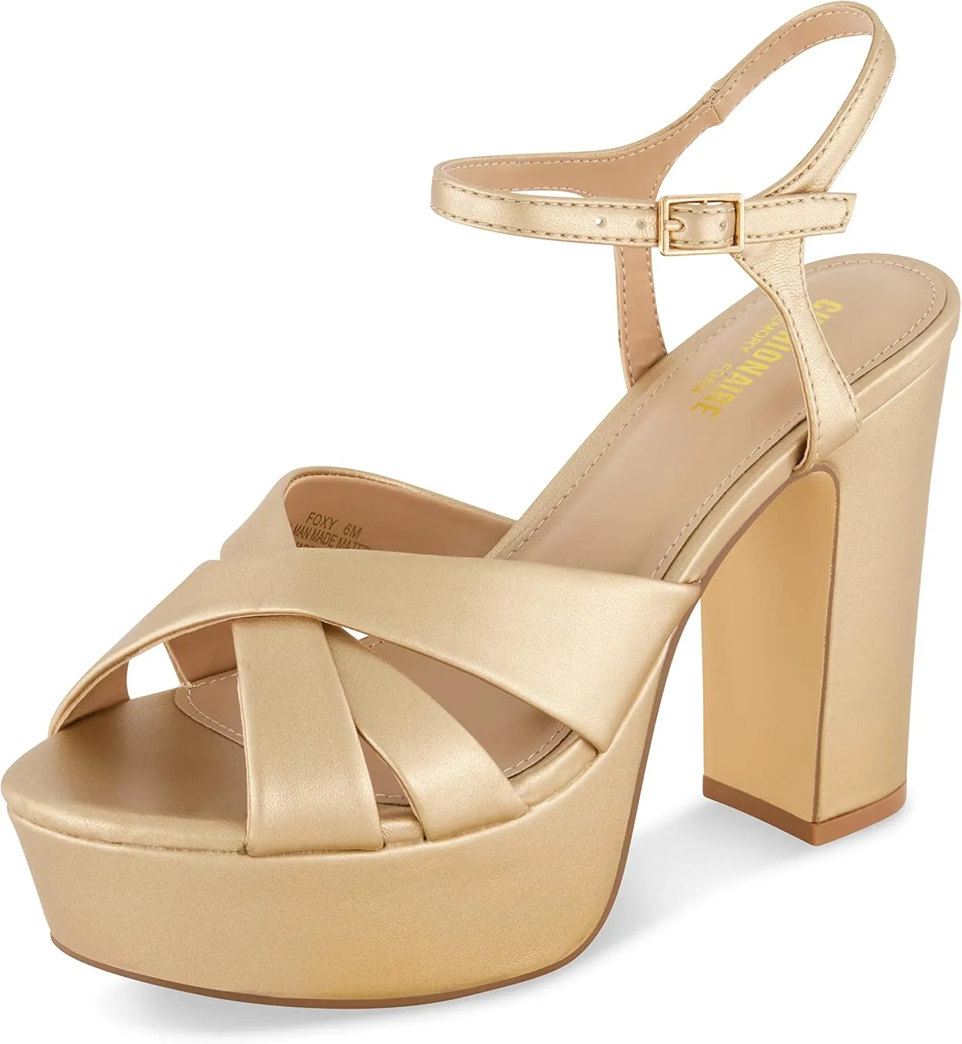CUSHIONAIRE Women's Foxy platform dress sandal  Memory Foam and Wide Widths Available