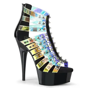 DELIGHT-600-9 - Holo TPU-Black Patent Heels
