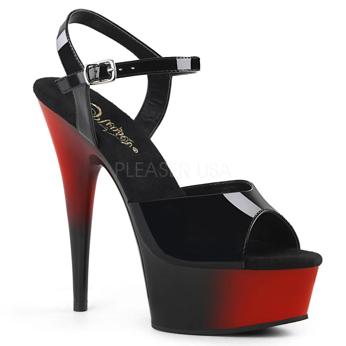DELIGHT-609BR - Blk Pat/Red-Blk