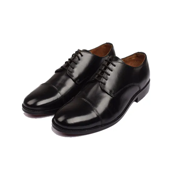 Derby Blucher Black Lace up Shoes with Plain Toe