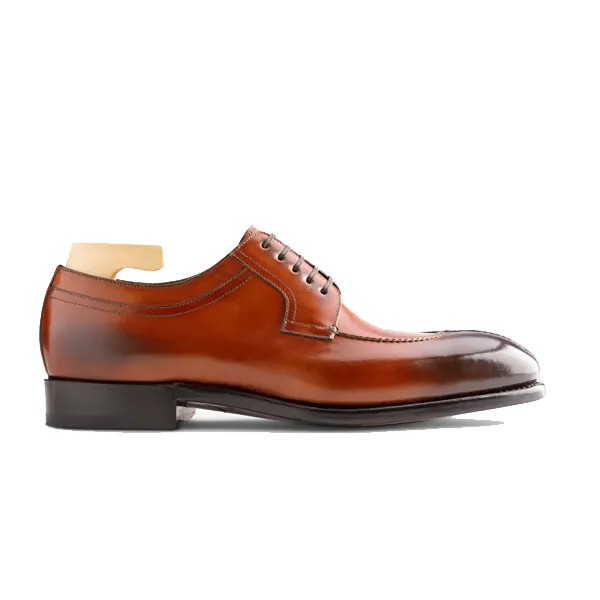 Derby Blucher Brown Leather Luxury Shoes India