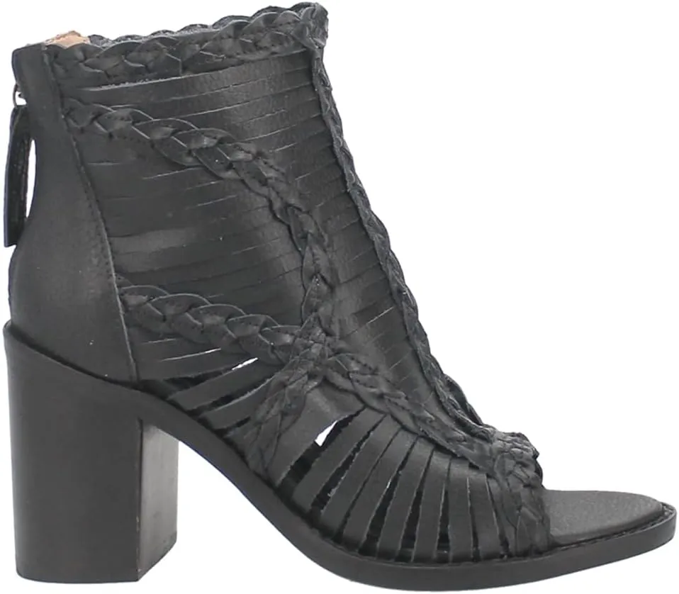 Dingo Womens Jeezy Open Toe Shootie Pumps Dress Casual Casual High Heel 3" & Up - Black