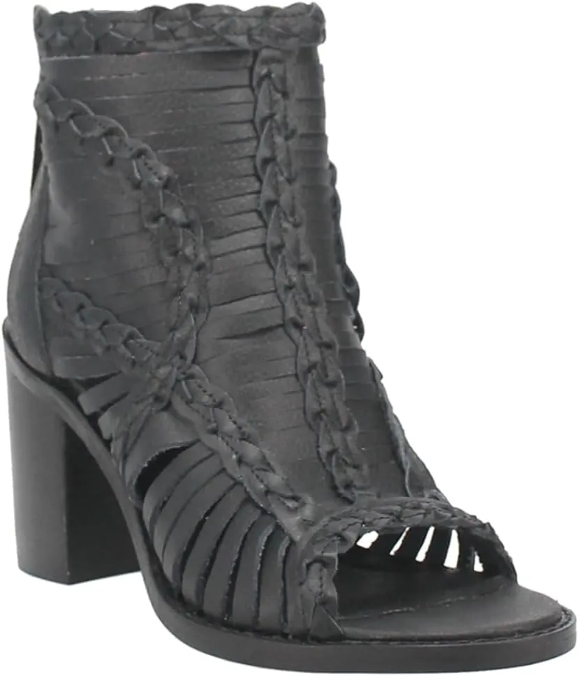 Dingo Womens Jeezy Open Toe Shootie Pumps Dress Casual Casual High Heel 3" & Up - Black
