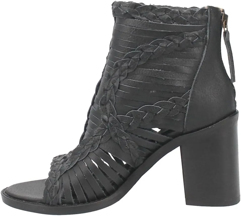 Dingo Womens Jeezy Open Toe Shootie Pumps Dress Casual Casual High Heel 3" & Up - Black
