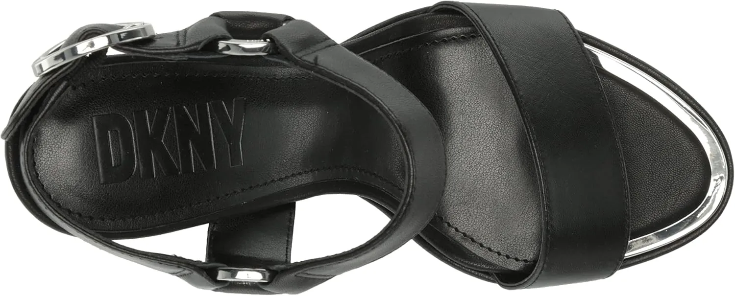 DKNY Women's Everyday Block Heel Shila-Platform ANK Heeled Sandal
