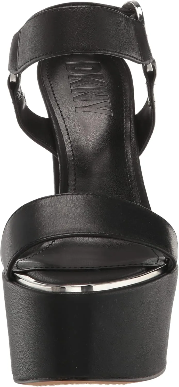 DKNY Women's Everyday Block Heel Shila-Platform ANK Heeled Sandal