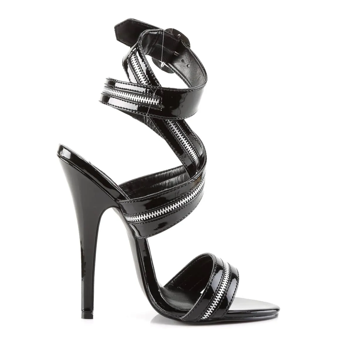 DOMINA-119 Black Ankle Sandal High Heel