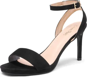 DREAM PAIRS Women's High Stiletto Open Toe Ankle Strap Heels Dress Pump Heel Sandals