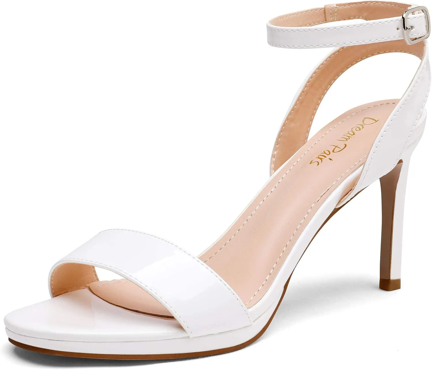 DREAM PAIRS Women's High Stiletto Open Toe Ankle Strap Heels Dress Pump Heel Sandals