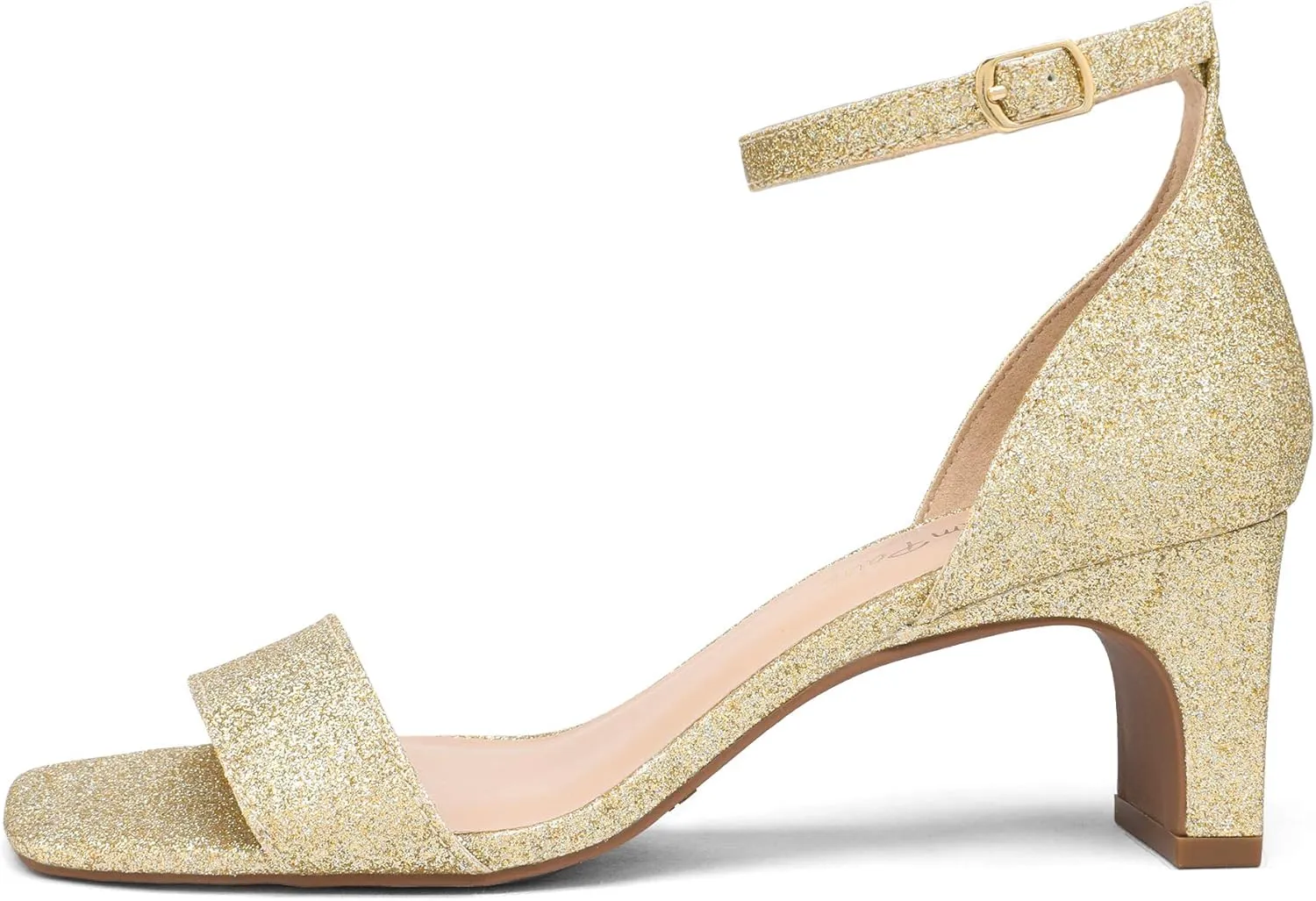 DREAM PAIRS Women's Square Toe Low Block Chunky Heels Open Toe Ankle Strap Dress Pump Shoes