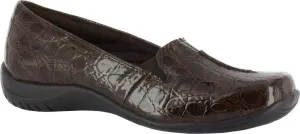 Easy Street Women's Purpose Sneaker, Brown Patent Croco, 9.5