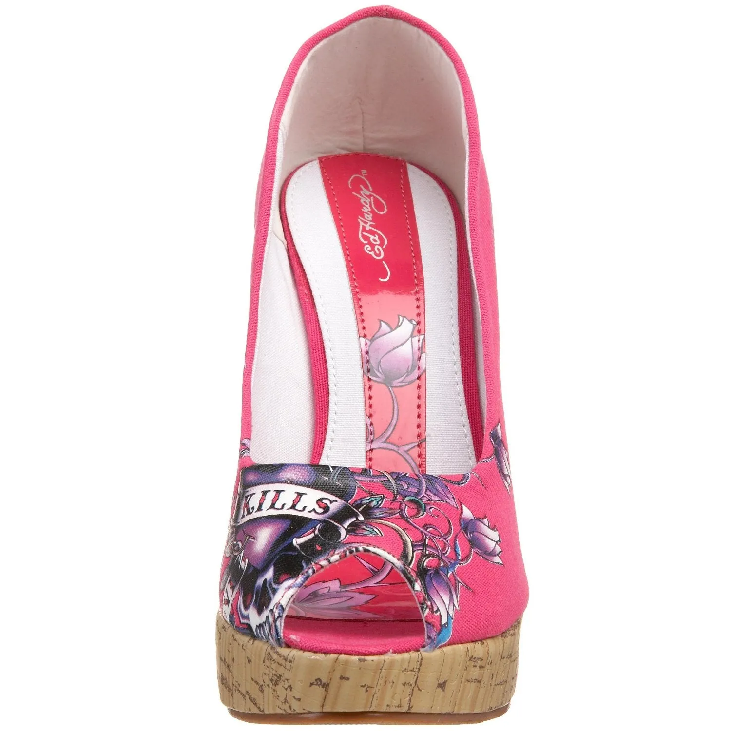 Ed Hardy Women's Casablanca Wedge Pump,Fuchsia-10SCA106W,6 M US