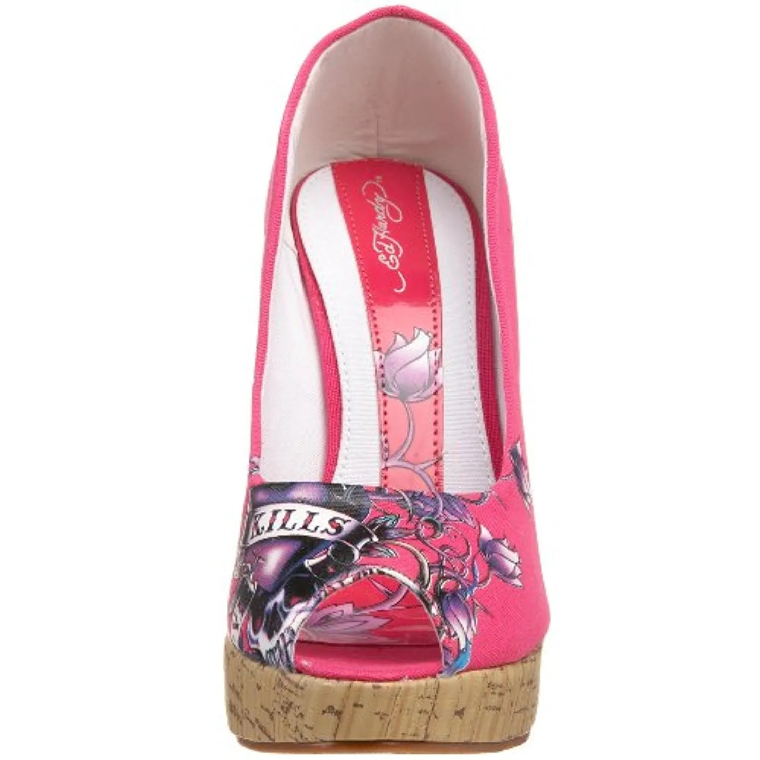Ed Hardy Women's Casablanca Wedge Pump,Fuchsia-10SCA106W,7 M US