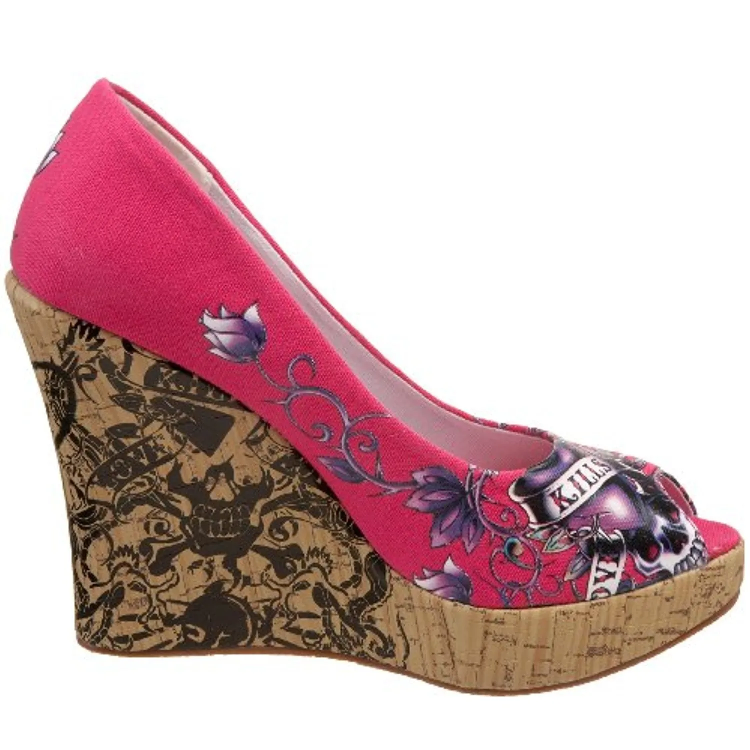 Ed Hardy Women's Casablanca Wedge Pump,Fuchsia-10SCA106W,7 M US