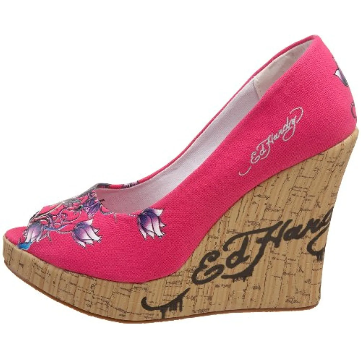 Ed Hardy Women's Casablanca Wedge Pump,Fuchsia-10SCA106W,7 M US