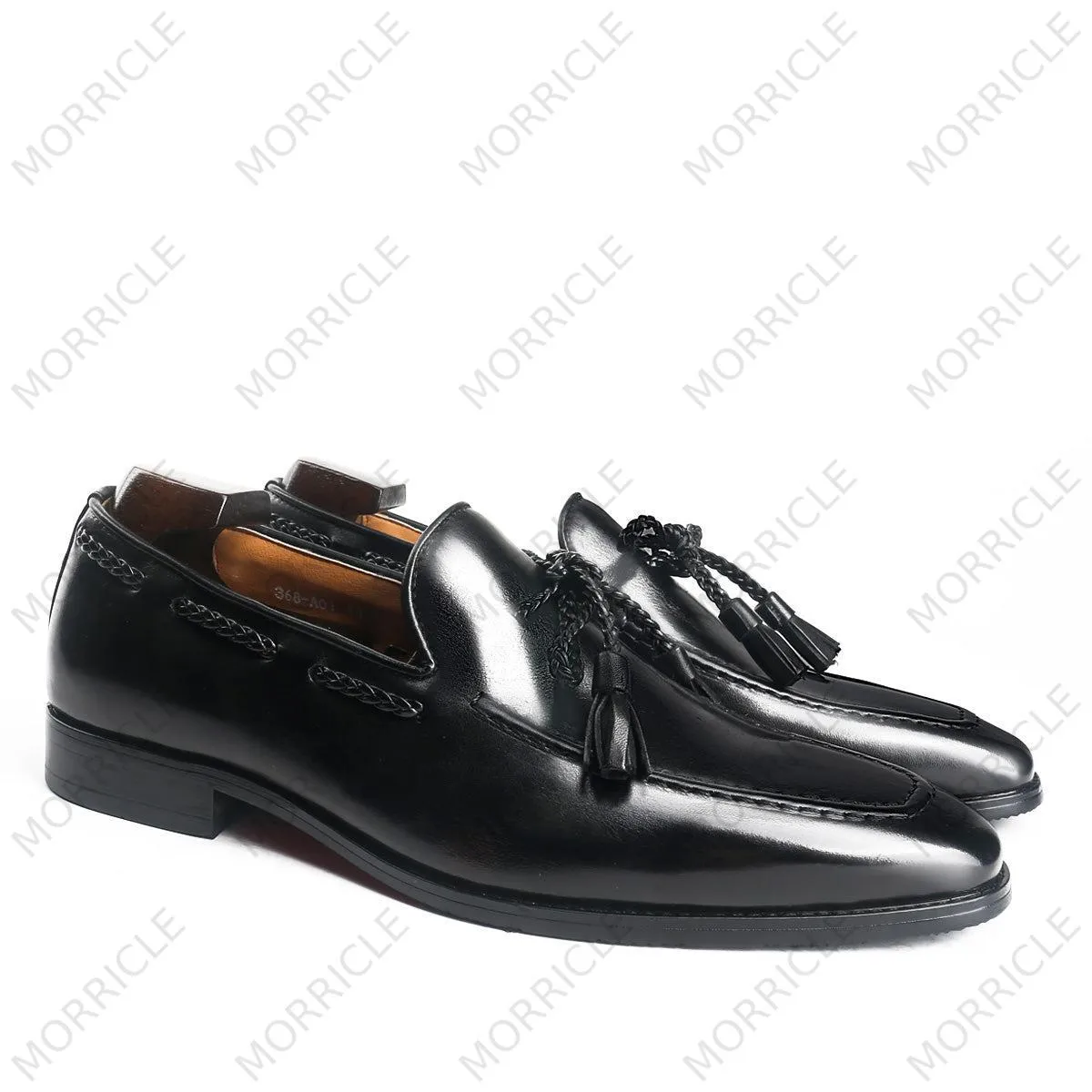 Elegant Braided Lace Tassel Loafers