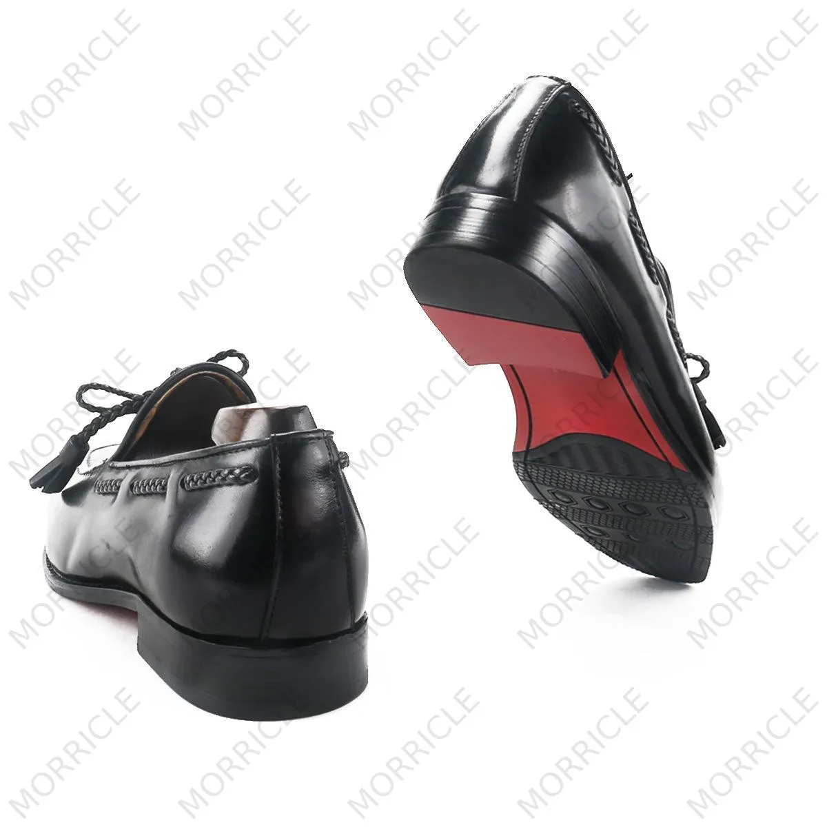 Elegant Braided Lace Tassel Loafers