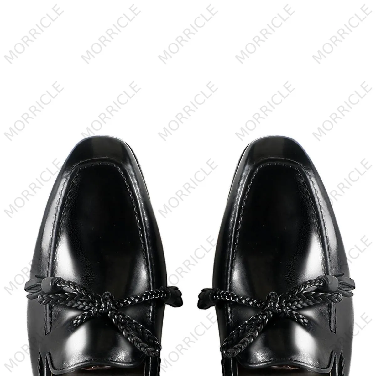 Elegant Braided Lace Tassel Loafers