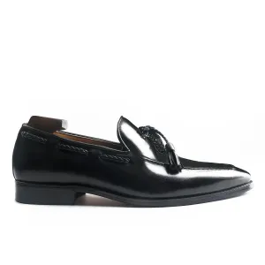 Elegant Braided Lace Tassel Loafers