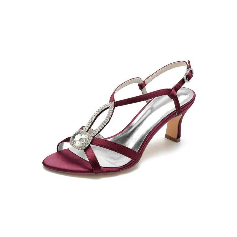 Elegant Satin Peep-Toe Pump with Ornament