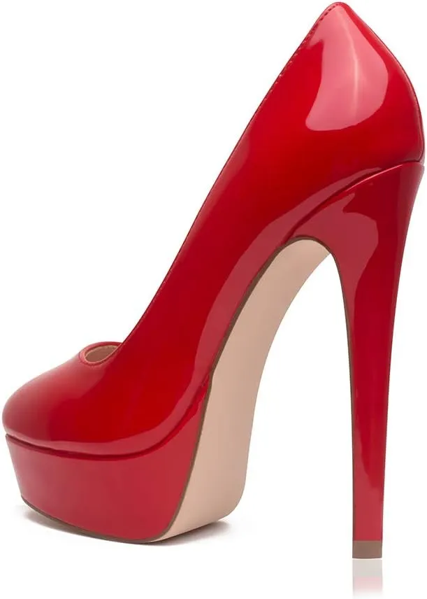Elisabet Tang Women's Platform High Heels Pumps Shoes Peep Toe 5.5 inch Stilettos Slip On for Dress Wedding Party Prom