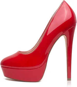 Elisabet Tang Women's Platform High Heels Pumps Shoes Peep Toe 5.5 inch Stilettos Slip On for Dress Wedding Party Prom