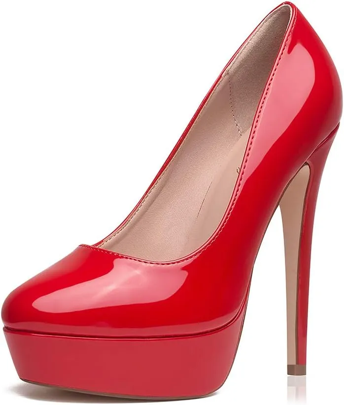 Elisabet Tang Women's Platform High Heels Pumps Shoes Peep Toe 5.5 inch Stilettos Slip On for Dress Wedding Party Prom