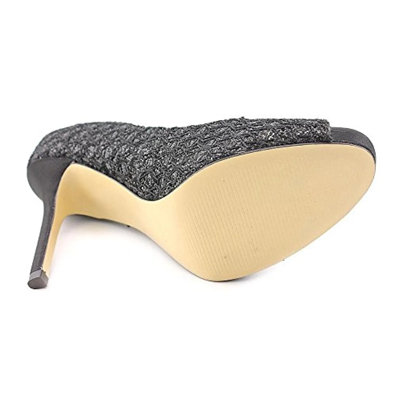 Enzo Angiolini Women's Maiven Peep-Toe Pump, Black Fabric, Size 10M US