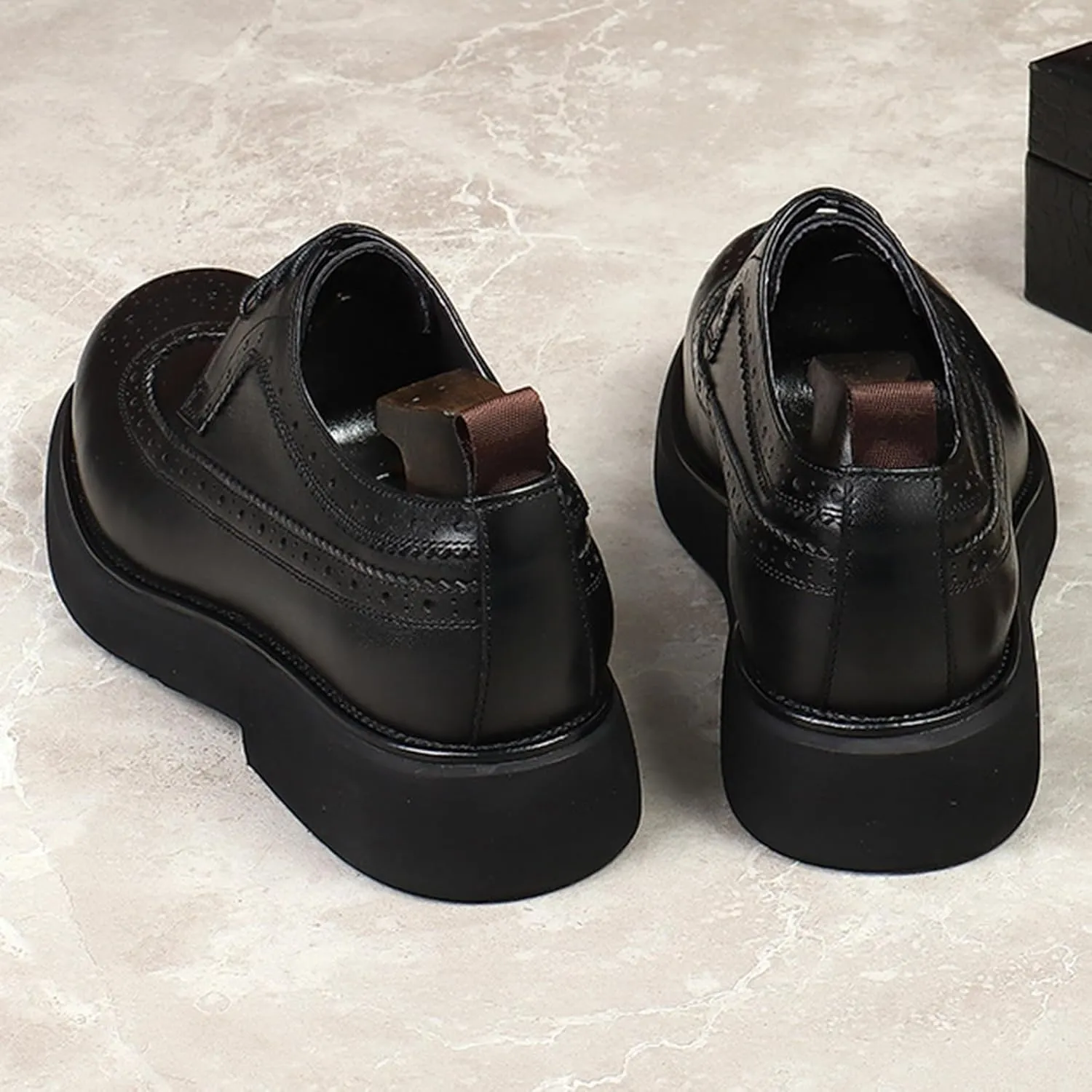 Fashion Brogues for Men, Lace Up Dress Derby Shoes for Male, Formal Wingtip Brogue for Wedding Party