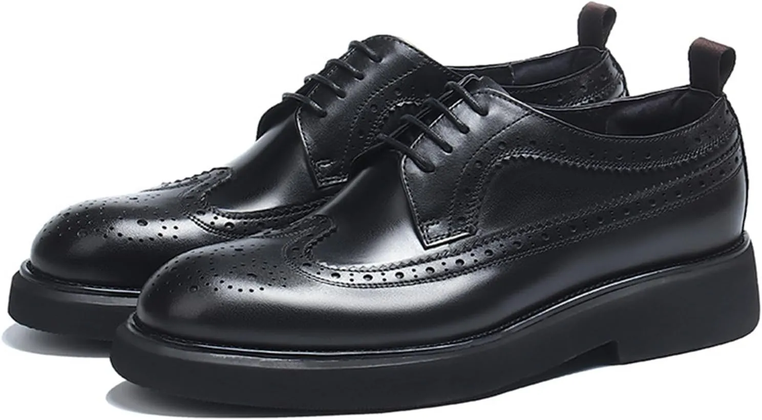 Fashion Brogues for Men, Lace Up Dress Derby Shoes for Male, Formal Wingtip Brogue for Wedding Party