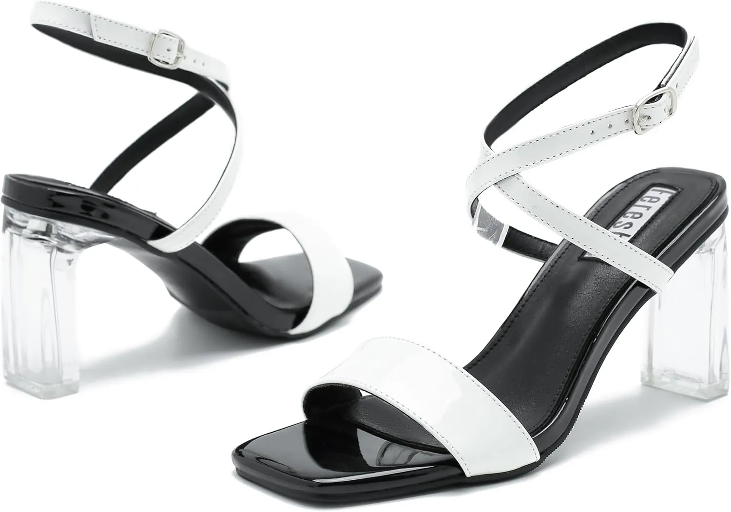 fereshte Women's Heels Sandal Chunky High Heel Strappy Open Toe Ankle Strap Dress Shoes