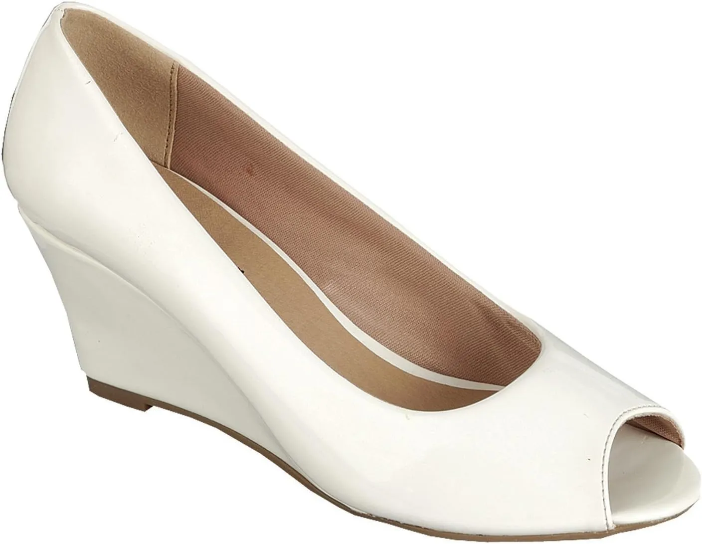 Forever Link Women's Peep Toe Slip on Wedge Pump