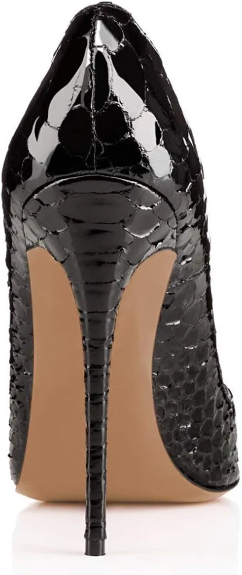 FSJ Women Fashion High Heel Pump Stilettos Pointy Toe Evening Party Dress Print Shoes Size 4-15 US
