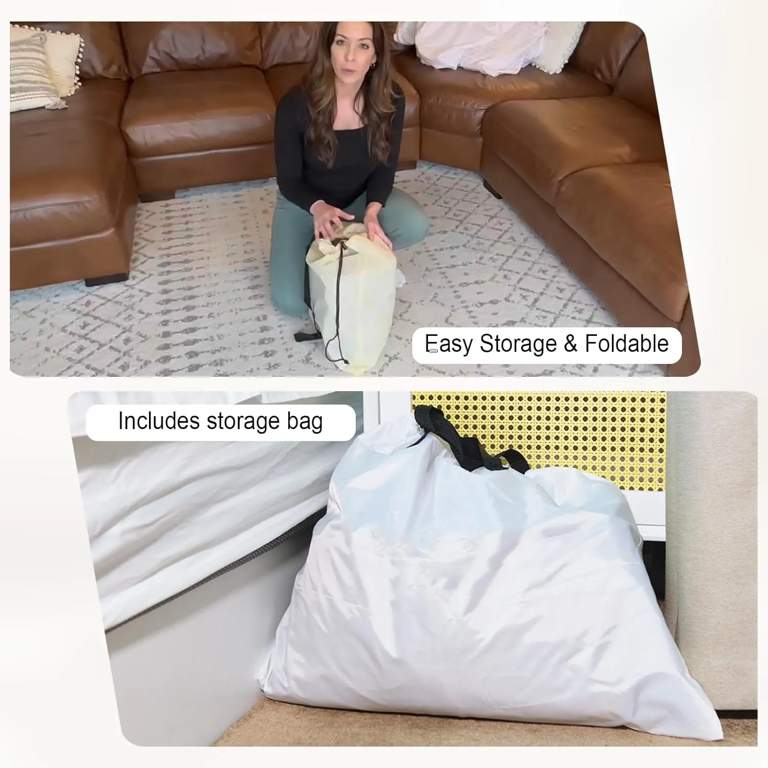 Full Air Mattress with Built in Pump, Inflatable Mattress for Home, Blow up Air Bed 3 Min Quick Inflation and Deflation, Thin Velvet Top, 18'' Full Size Gray
