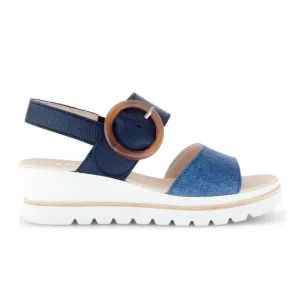 Gabor 64645 Slingback Wedge Sandal (Women) - Jeans/Ocean