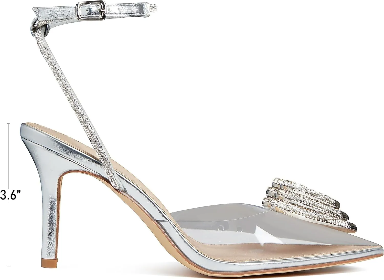 Goiphrri Platform Ankle Strap High Heeled Lace Up Pumps Sandals Ankle Buckle Straps Pump Rhinestone Stilettos Bowknots Wedding Sandals