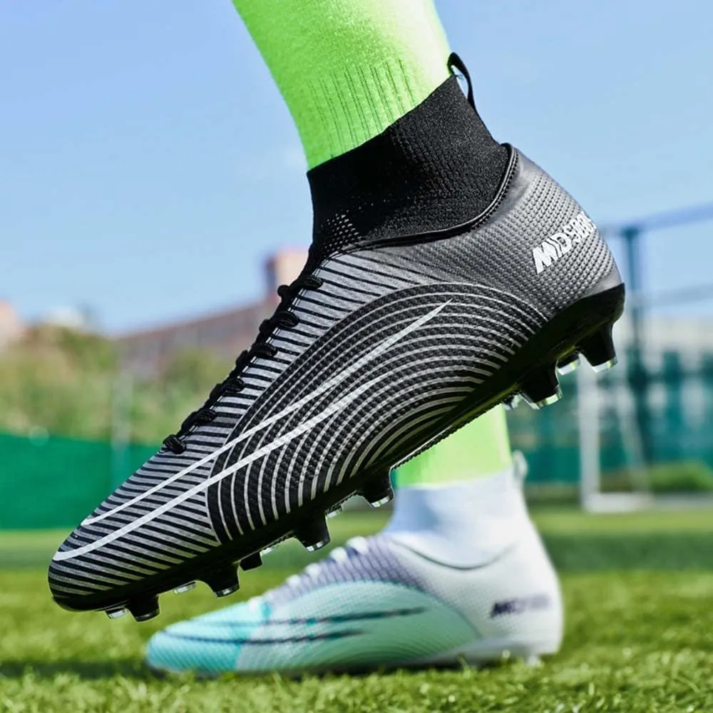 HESBITEUL Mens Athletic Outdoor Indoor Comfortable Soccer Shoes Boys Football Student Cleats Sneaker Shoes High Gripping Power