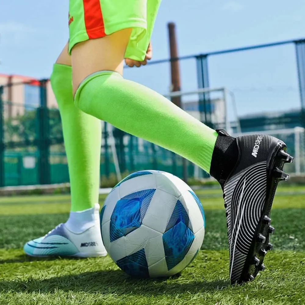 HESBITEUL Mens Athletic Outdoor Indoor Comfortable Soccer Shoes Boys Football Student Cleats Sneaker Shoes High Gripping Power