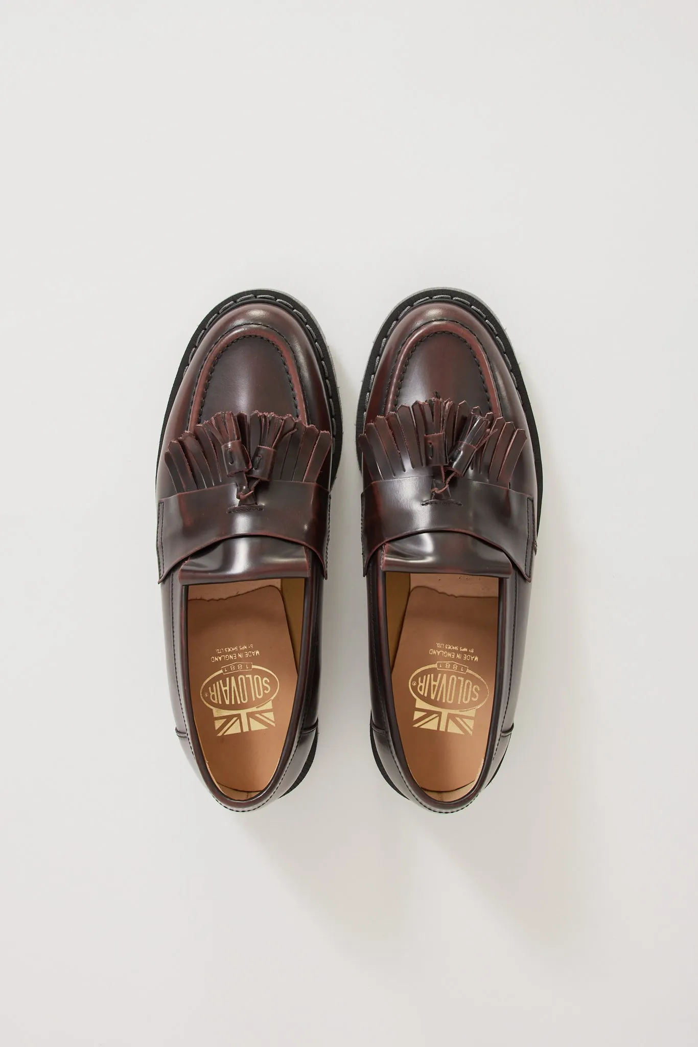 Hi Shine Tassel Loafer Burgundy Rub