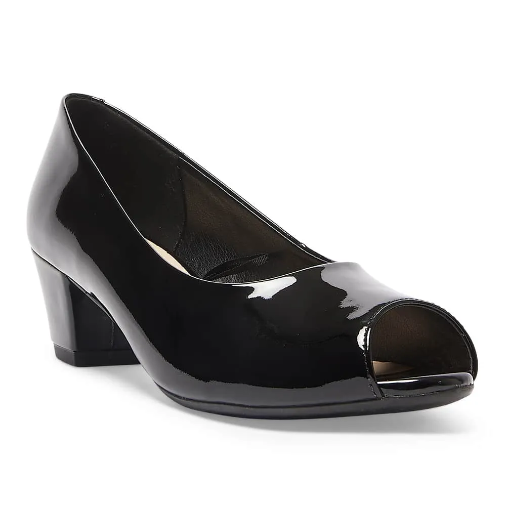 Hilary Heel in Black Patent