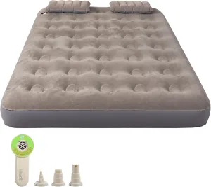 Himalaya Camping Air Mattress with Pillow Full Size - Inflatable & Leak-Free - 440 lbs Capacity - Velvet - Portable Lightweight Air Mattress for Camping, Travel, Home(Full Size)