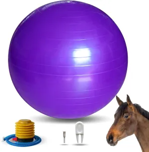 Horse Play Balls 30 Inch Mega Equine Ball for Play Training Horse Soccer Ball Anti-Burst Herding Ball for Horse Goat Donkey Purple