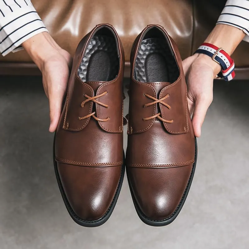 HuitJours Men Brogues Wingtip Lace up Classic Black Dress Shoes Derby Gatsby Prom Fashion Oxford