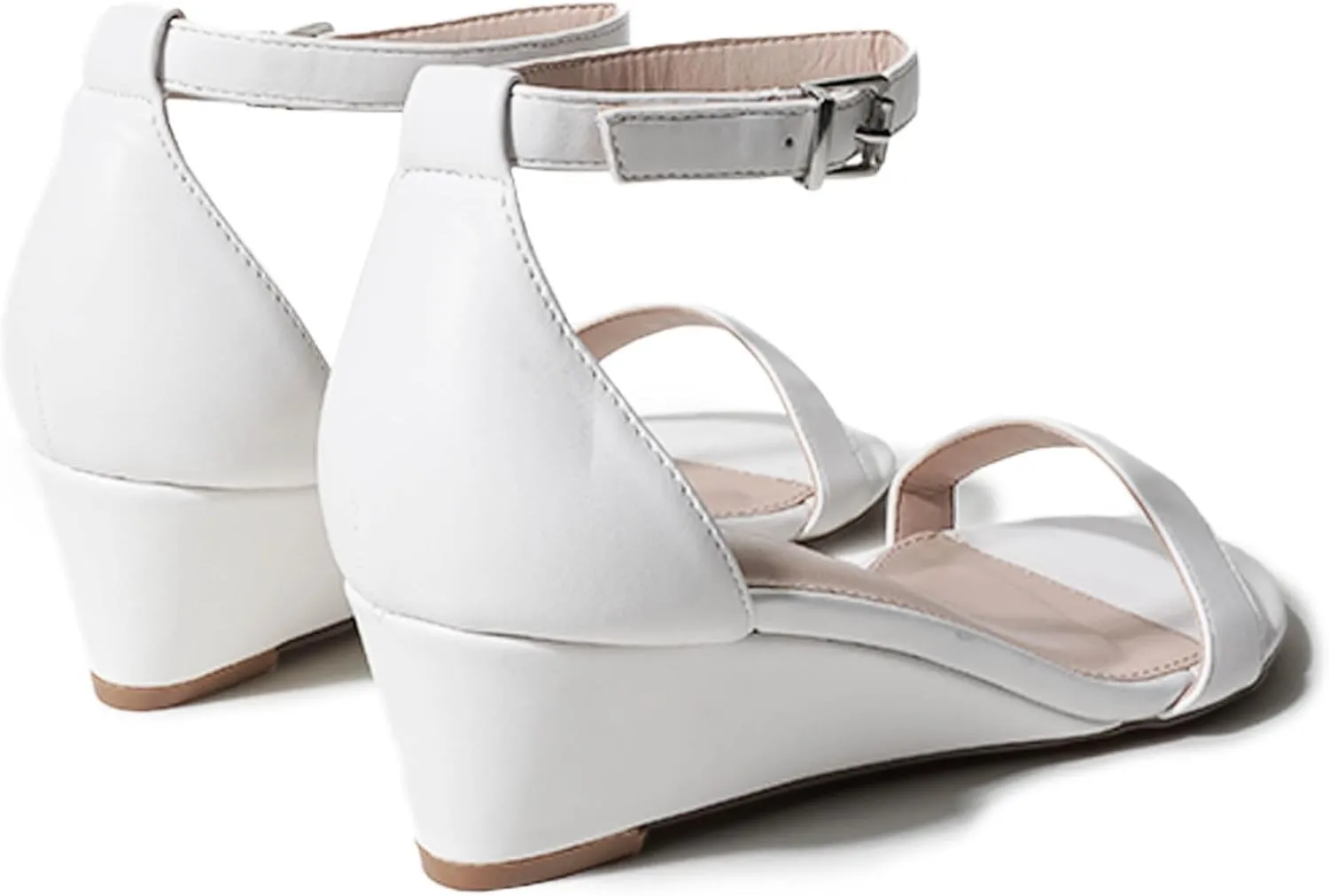 J. Adams Rosie Heeled Sandal – Low Wedge Sandals for Women, Ankle Strap, Dressy Wedding Wedges, Strappy Wedge Shoes, Short Heel Sandals for Bridal, Casual & Formal Wear